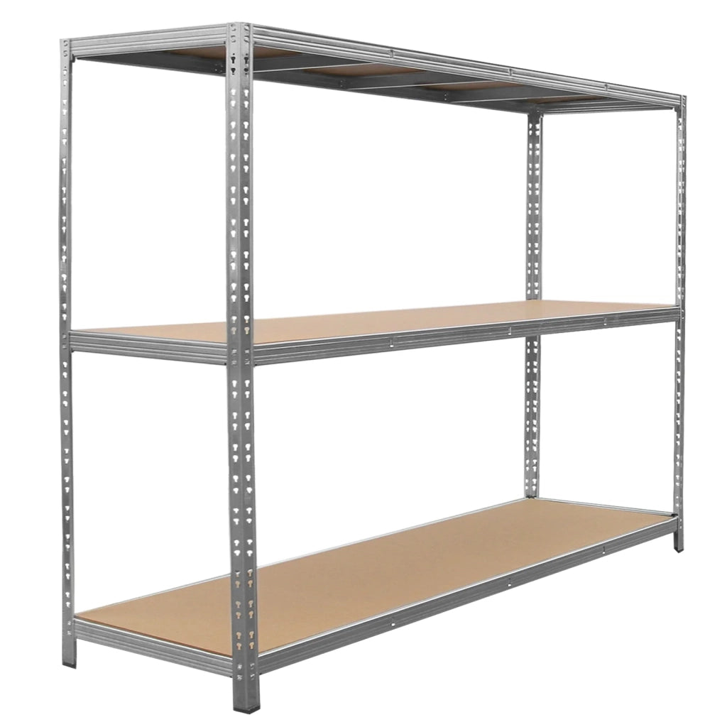 Scaffale da Garage e Magazzino HD Scaffalatura in Acciaio Galvanizzato Portata di 1200kg con Design ad Incastro Senza Bulloni Larghezza - 200cm