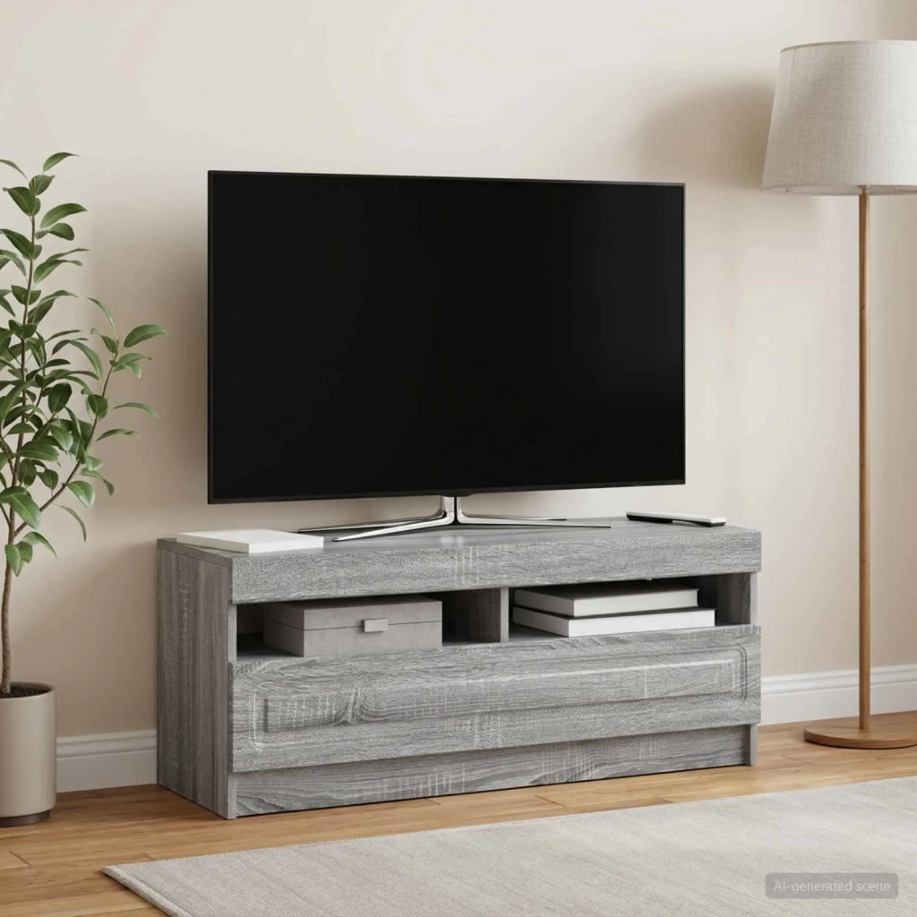 Mobile TV LED Sonoma grigio Legno ingegnerizzato 897871