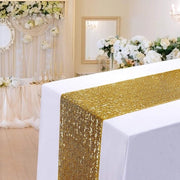 Tessuto glitter con paillettoni rotondi per decorazione di tavola per matrimoni, compleanni, feste di baby shower, 30 x 279 cm, dorato