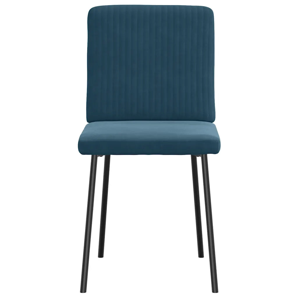 Sedie da Pranzo 4 pz Blu in Velluto