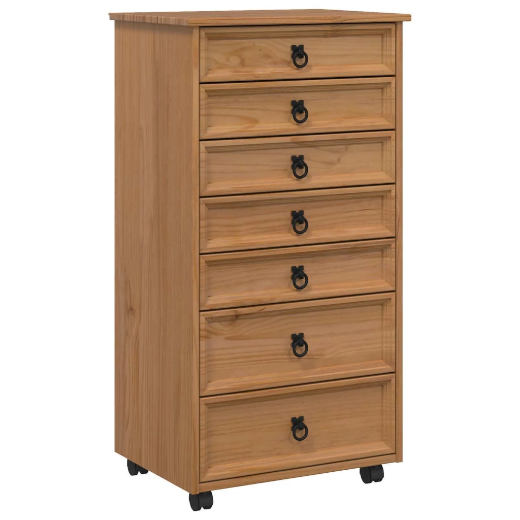 Armadietto Rotolante con Cassetti CORONA Marrone Miele 42040537