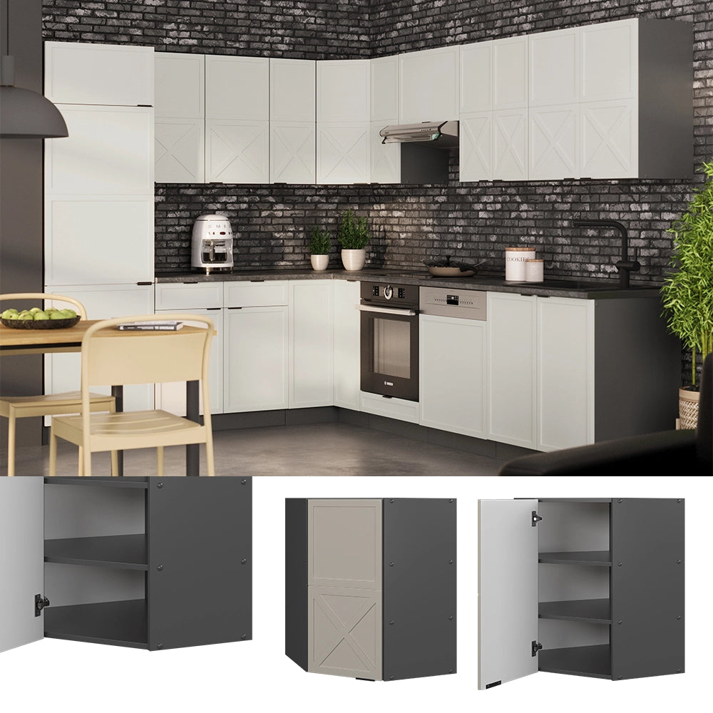 Vicco Mobile angolare da cucina GrigioBeige 57 cm