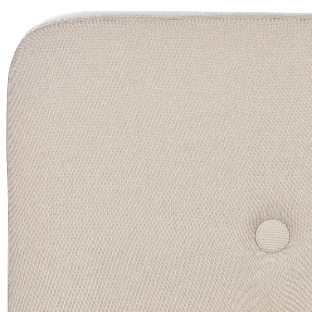 Letto a doghe Tessuto in poliestere beige Gambe in legno imbottite Pouf contenitore King Size Design moderno