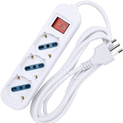 Trade Shop - Multipresa Shuko Bipasso 10 E 16 Amp 3 Posti Ciabatta Elettrica Con Interruttore -