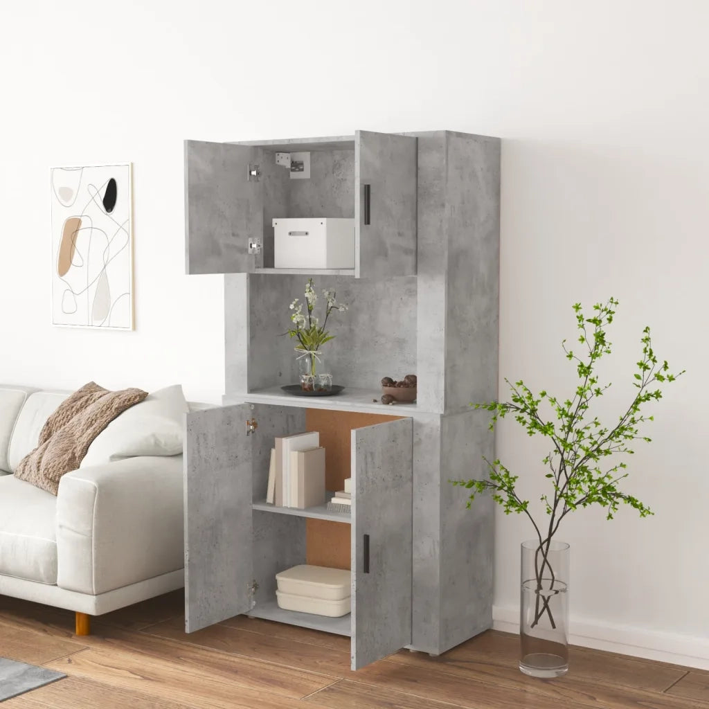 Credenza | Madia | Buffet da pranzo | Armadio da pranzo Grigio Cemento in Legno Multistrato