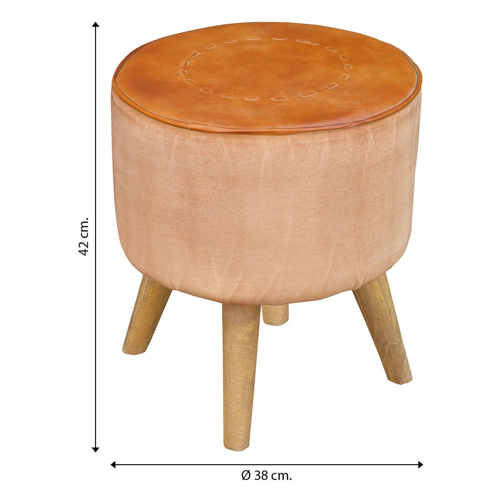 Sgabello imbottito marrone 38x38x42h