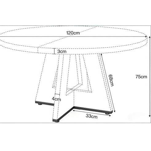 Tavolo da pranzo rotondo ? 120 cm in legno ingegnerizzato; nero