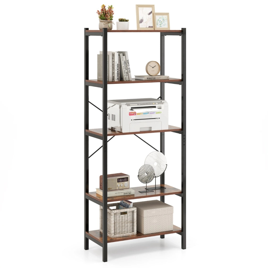 Scaffale multifunzionale per stoccaggio struttura in metallo-Mensola da cucina con 5 ripiani stile industriale