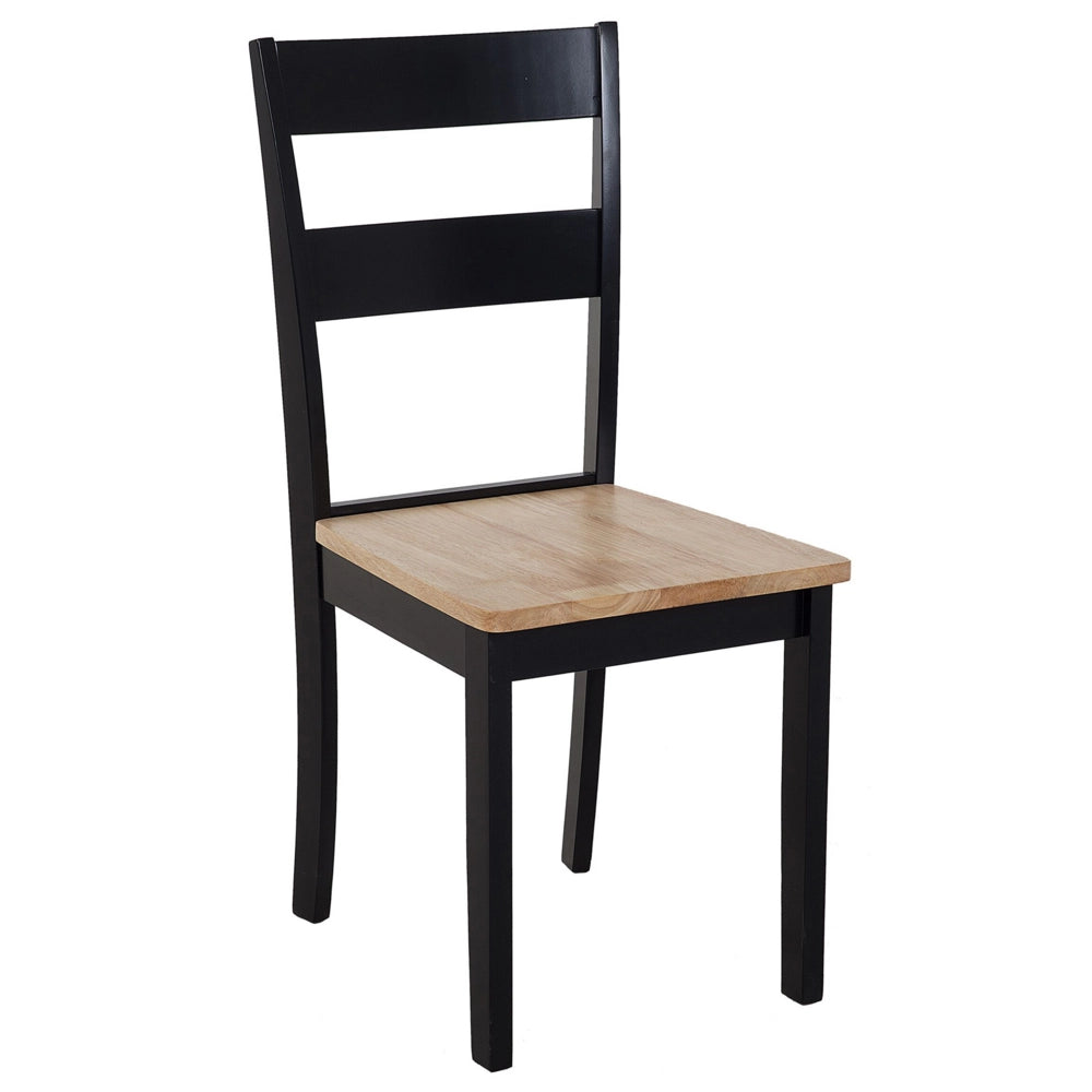 Set da pranzo in legno massello Nero con piano in legno chiaro a 6 posti 150 x 90 cm moderno scandinavo
