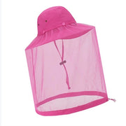 Cappello da sole con rete per insetti, cappello safari con chiusura per capelli - Rosso arancione
