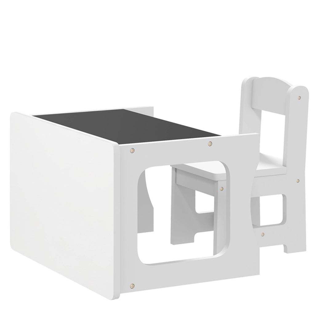 Scrivania e Sedia per Bambini con Tavolo Lavagna ¨C Minimal ¨C Bianco 80x50x75