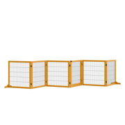 Cancello per Cani Pieghevole in Legno e Acciaio ¨C Zephmum ¨C 432x36x70 cm
