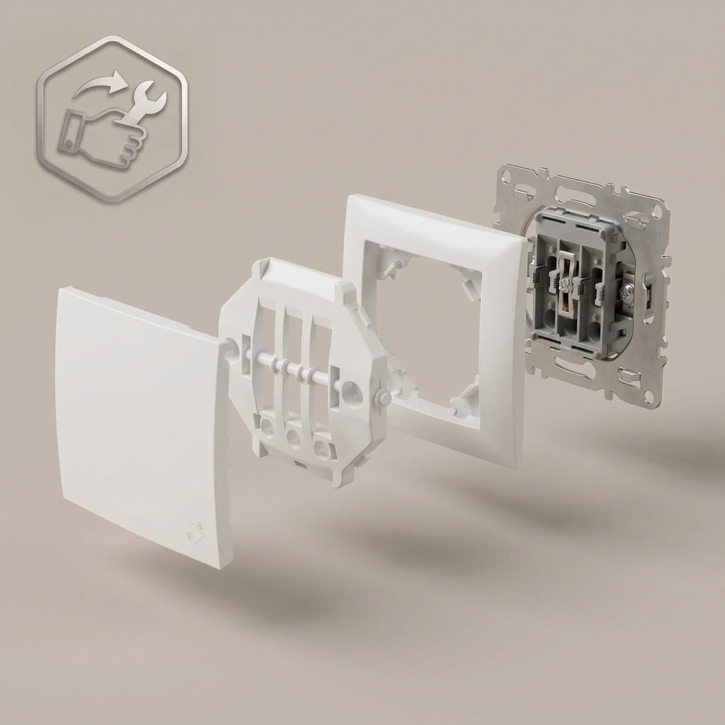 Pulsante Per Campanello Con Cornice Oste Jnh008-w White