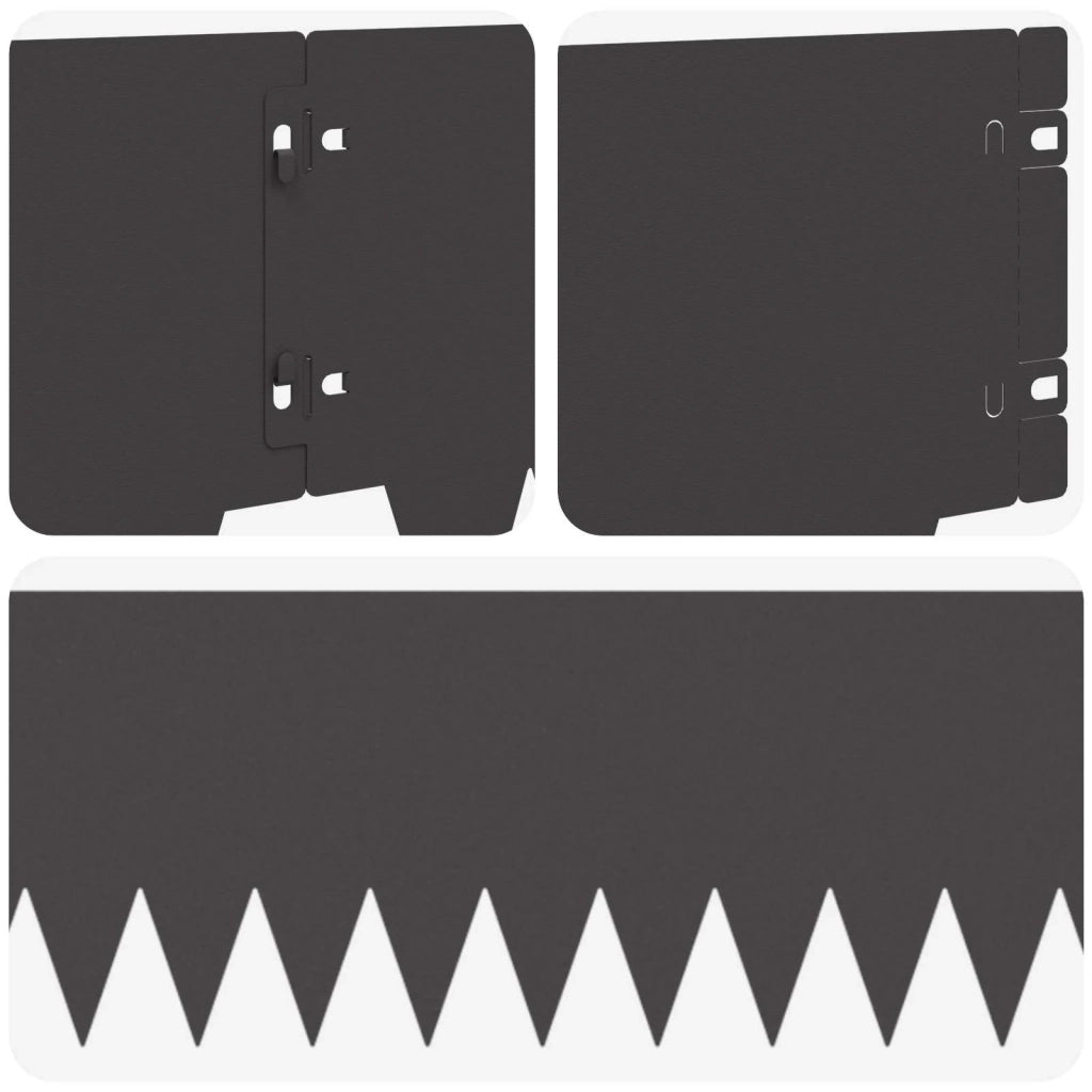 Bordura per Prato 10 pcs 103 x 20 cm metallo Nero 8008266