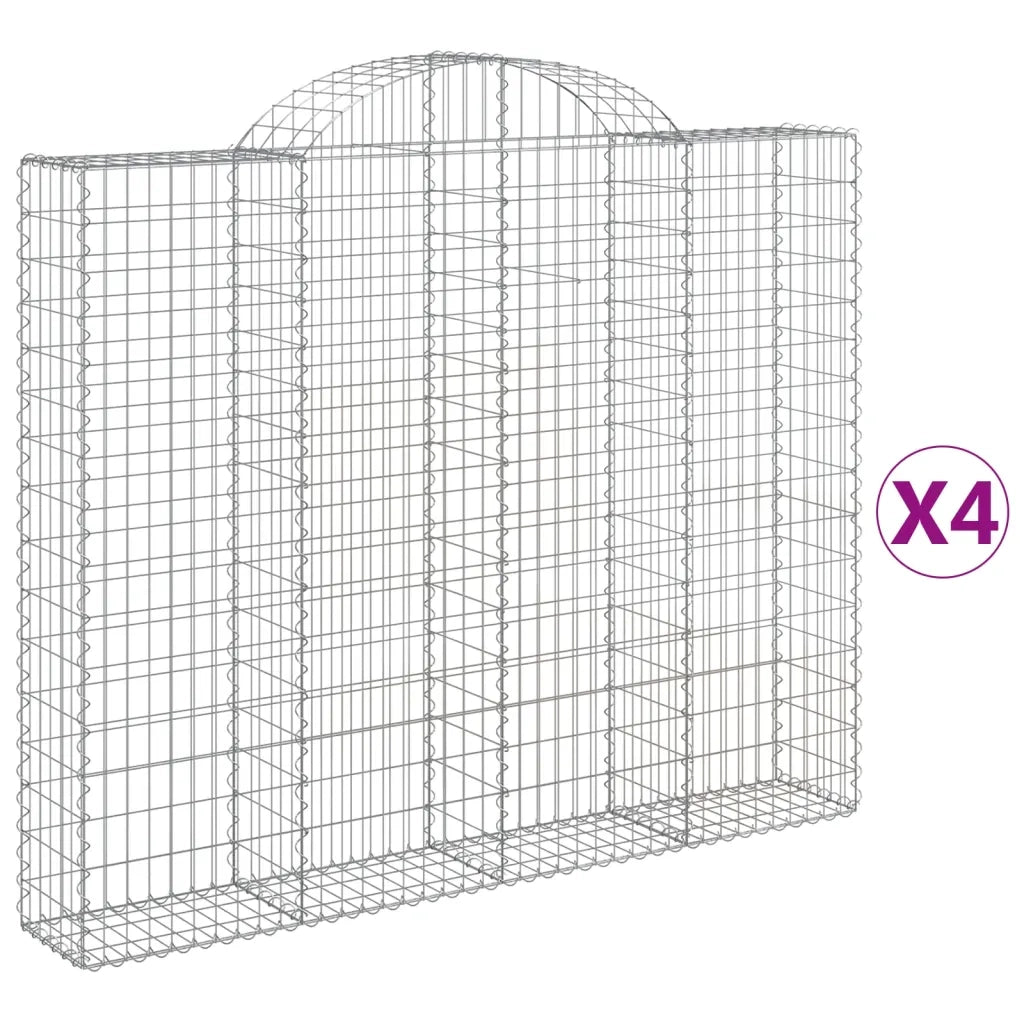 Cesti Gabbioni ad Arco 4 pz 200x30x160/180 cm Ferro Zincato 3146175