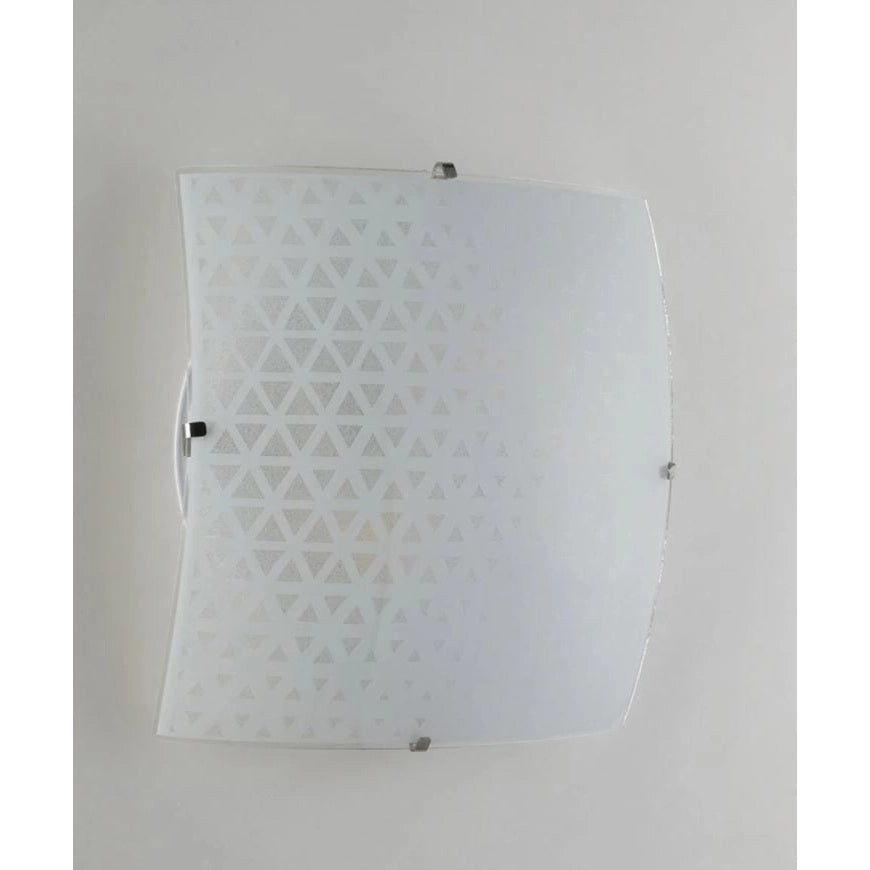 PLAFONIERA MAORI 3XE27 40X40XH10CM BIANCA ESAGONI.