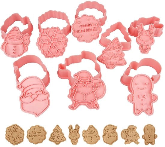 Set di 8 forme per biscotti natalizi, forme per biscotti in fondant, forme per biscotti natalizi, forme per biscotti con stampo, forme per biscotti per bambini, forme per biscotti in plastica riutilizzabili
