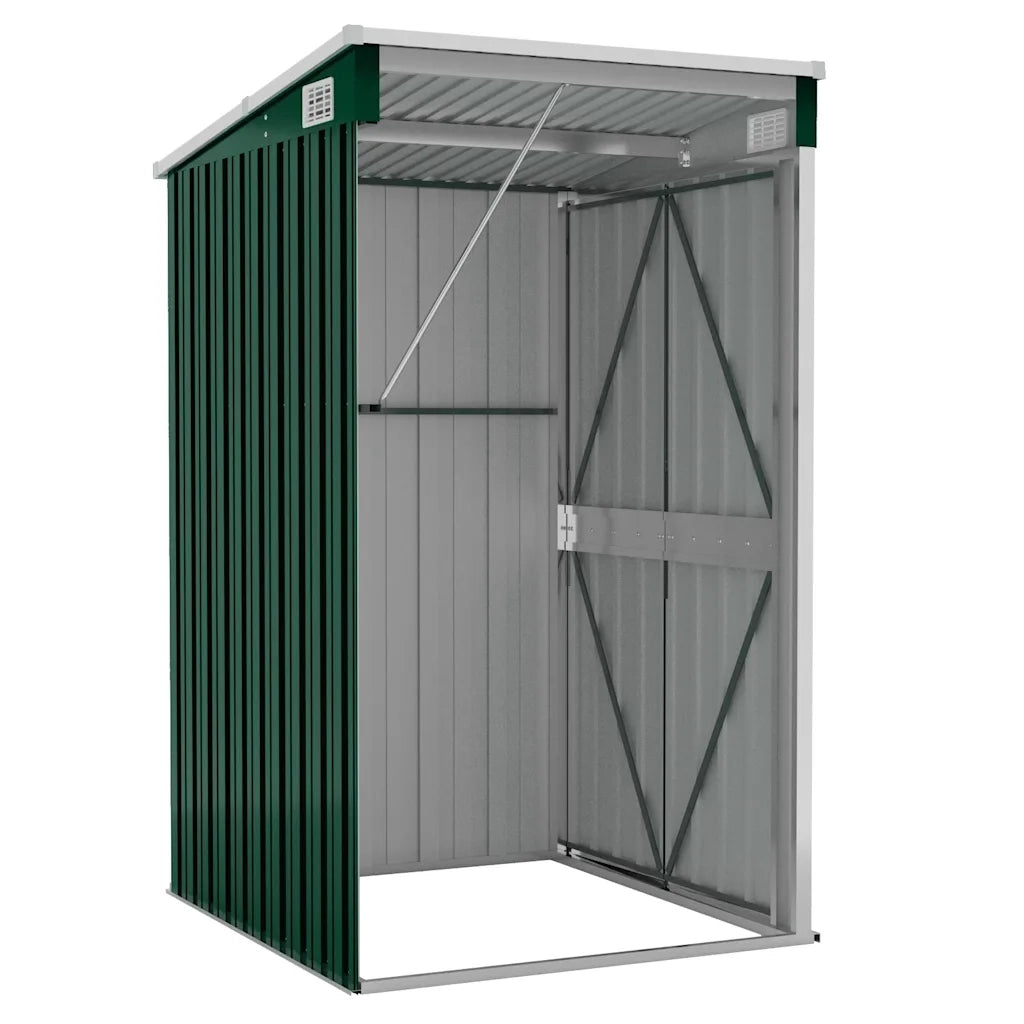 Capanno Giardino a Parete Verde 118x100x178 cm Acciaio Zincato cod mxl 65899