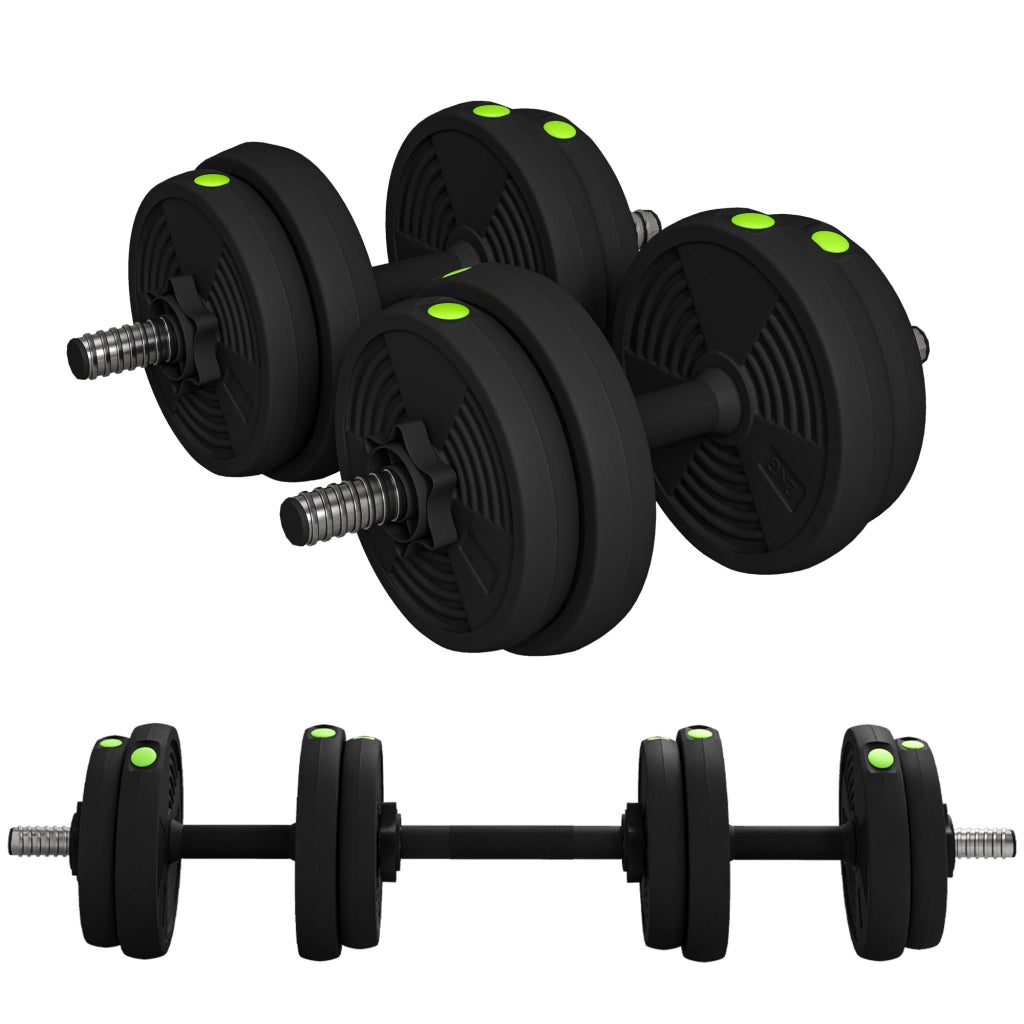 Haltere Regolabile 2 in 1 ¨C Zephmum ¨C 15 kg, Nero e Verde