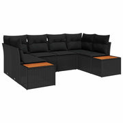 Set Divano da Giardino con cuscino 6 pcs Nero polyrattan 3348154