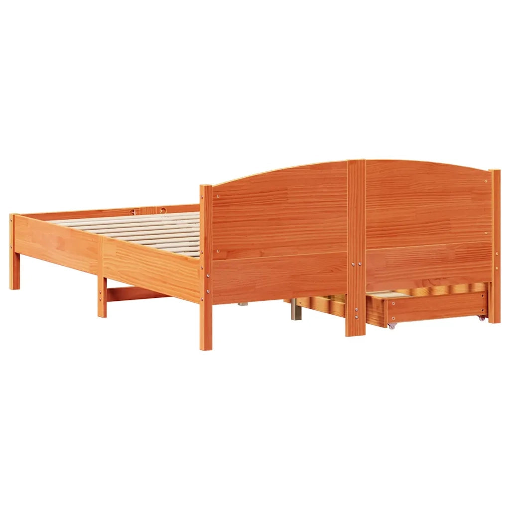Letto senza Materasso Marrone Cera 120x190 cm in Legno di Pino 3301841