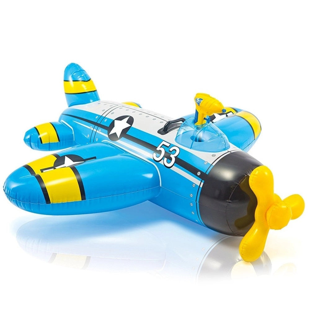 Trade Shop - Aereoplano Cavalcabile Gonfiabile Mare Piscina Con Pistola Acqua 2 Colori -