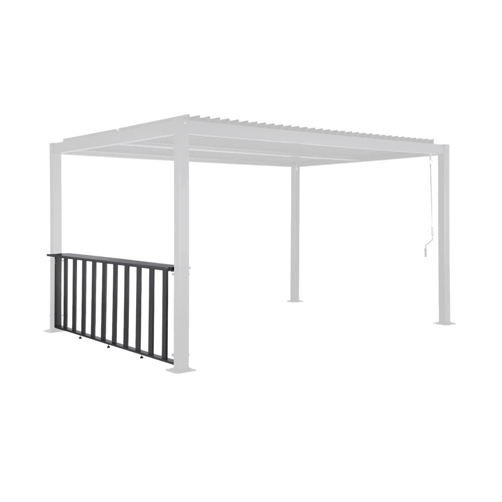 Ringhiera bassa 3m in alluminio per pergola bioclimatica, antracite