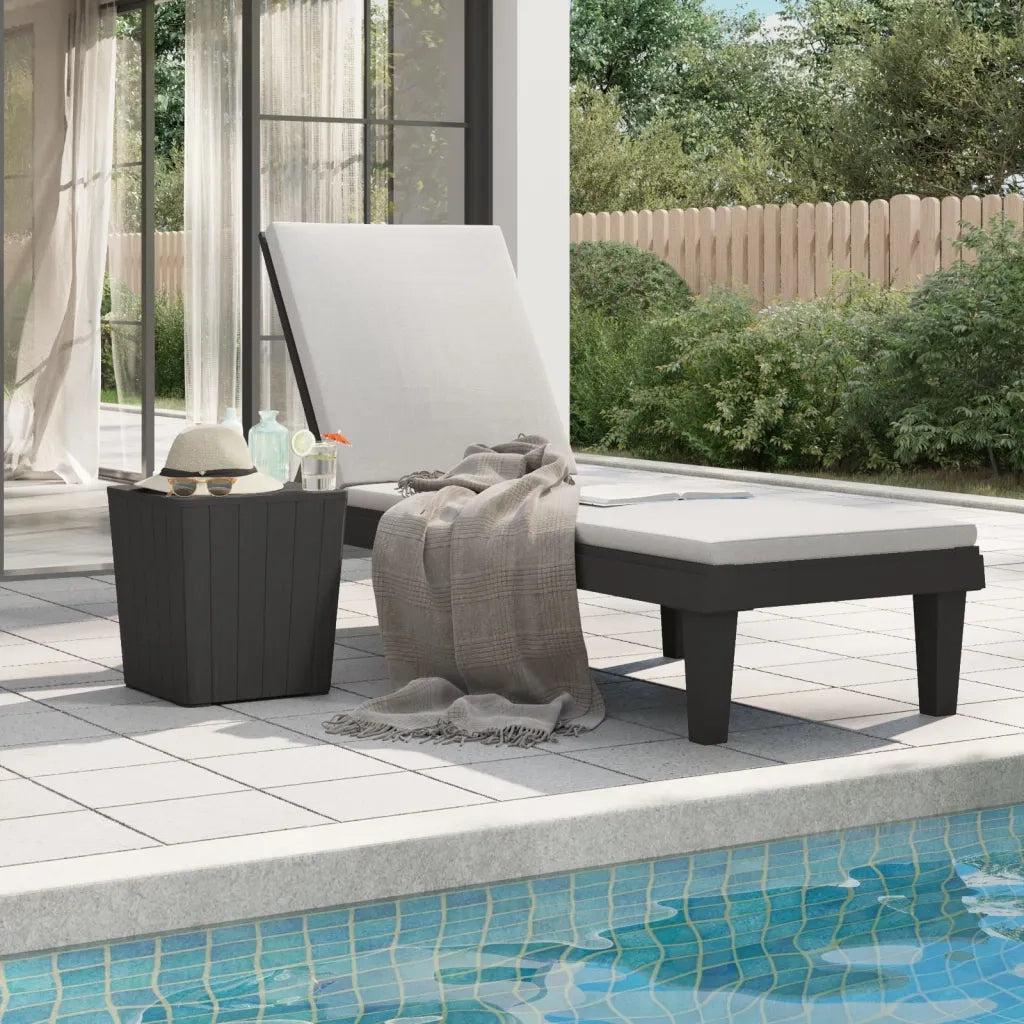 Lettino Prendisole | Sdraio da giardino | Lettino da sole Nero 155x58x83 cm in Polipropilene