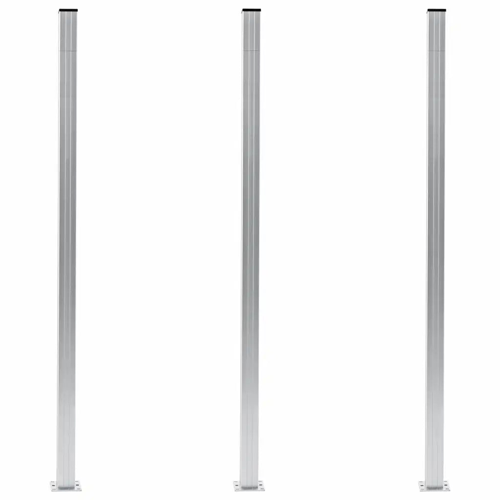 Pali per Recinzione 3 pz in Alluminio 185 cm 49077