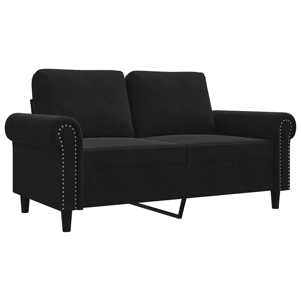 Divano a 2 Posti Nero 120 cm in Velluto 359524
