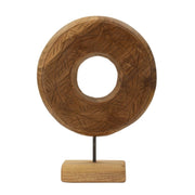 Scultura Dorat In Teak Riciclato cm 28x10x38 (pezzi Unici - Non Ripiani In Serie)