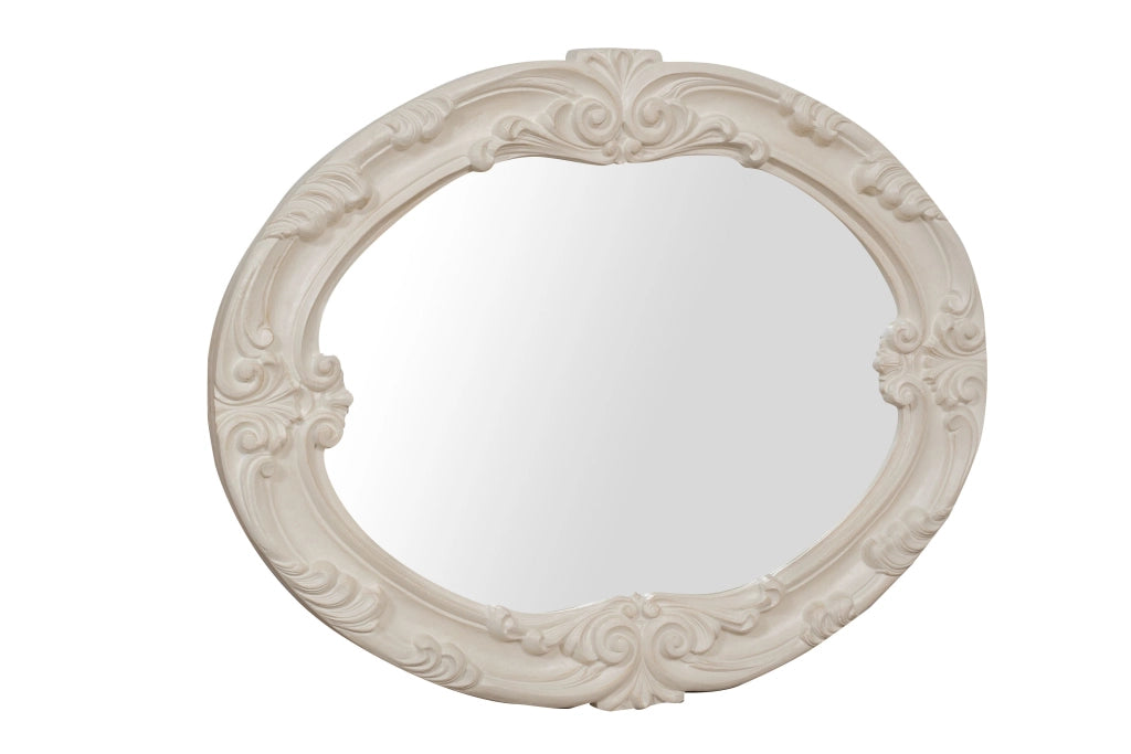Biscottini SPECCHIERA DA PARETE IN LEGNO FINITURA BIANCA ANTICATA MADE IN ITALY Specchio
