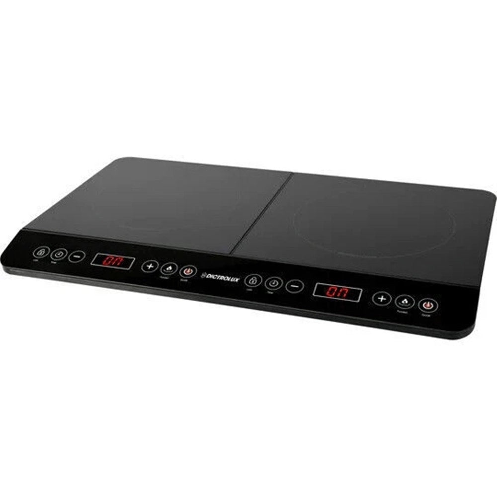 Trade Shop - Doppia Piastra Piano Cottura Ad Induzione Fornello Elettrico 3500w Cucina Nero Moderno -