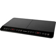 Trade Shop - Doppia Piastra Piano Cottura Ad Induzione Fornello Elettrico 3500w Cucina Nero Moderno -