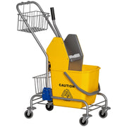 Secchio per lavaggio ¨C zephmum ¨C Giallo, plastica, metallo, con ruote