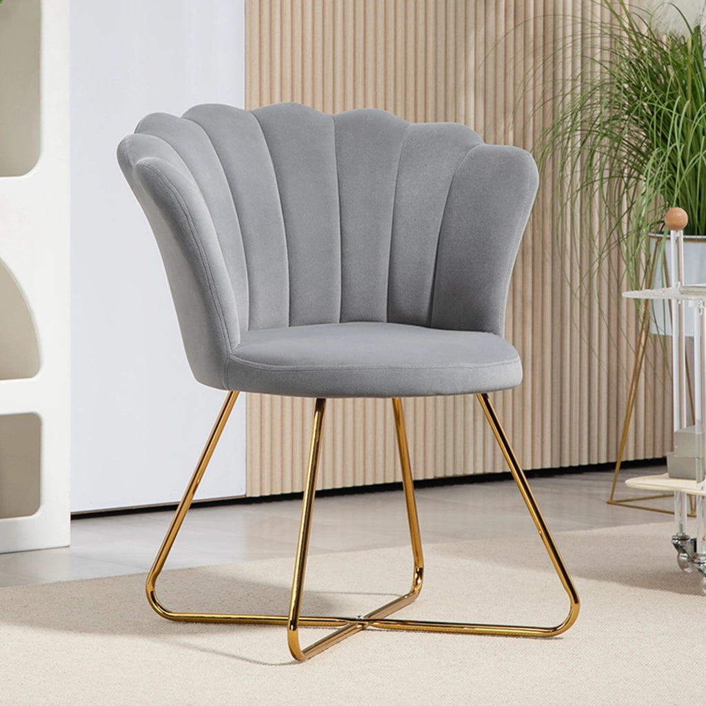 Poltrona in velluto con gambe in metallo ¨C zephmum ¨C grigio 69x64x80 cm