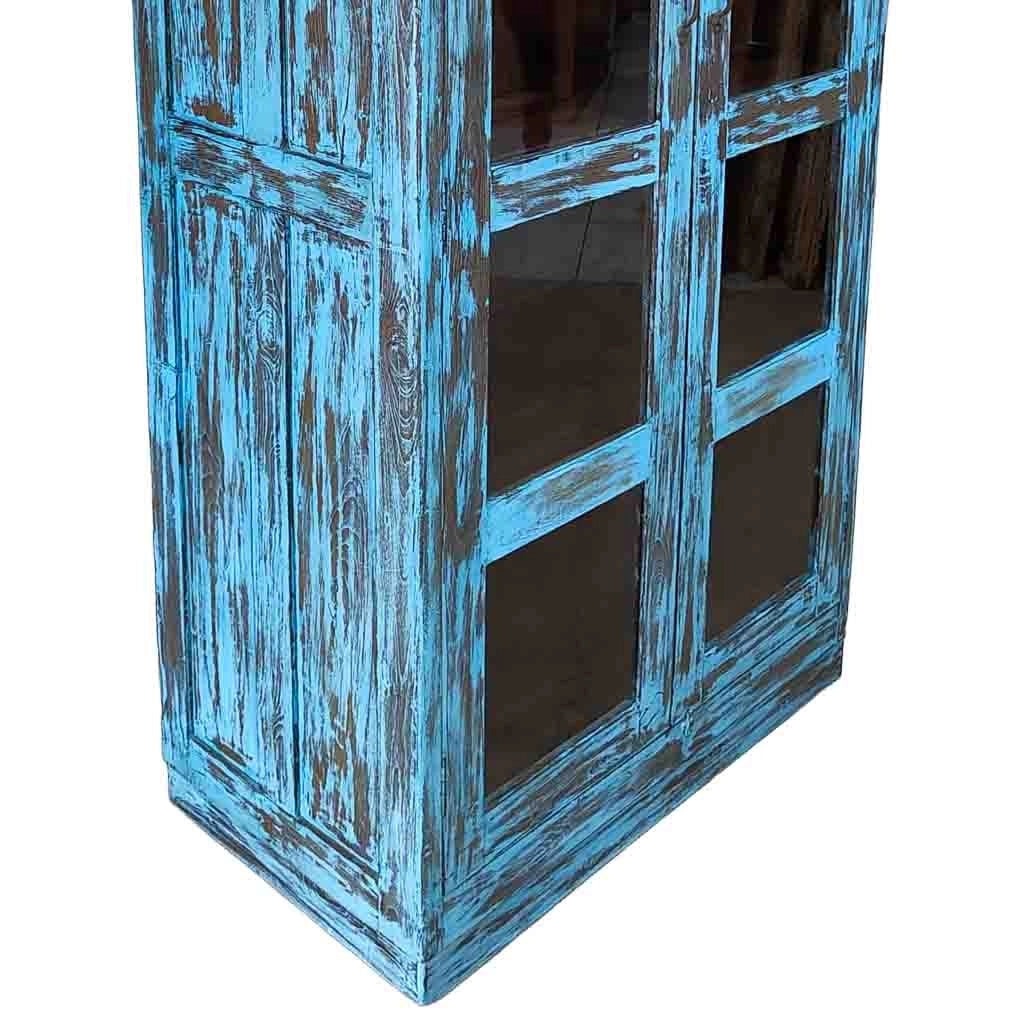 Vetrina artigianale in legno 100-110x40-45x170-180h cm