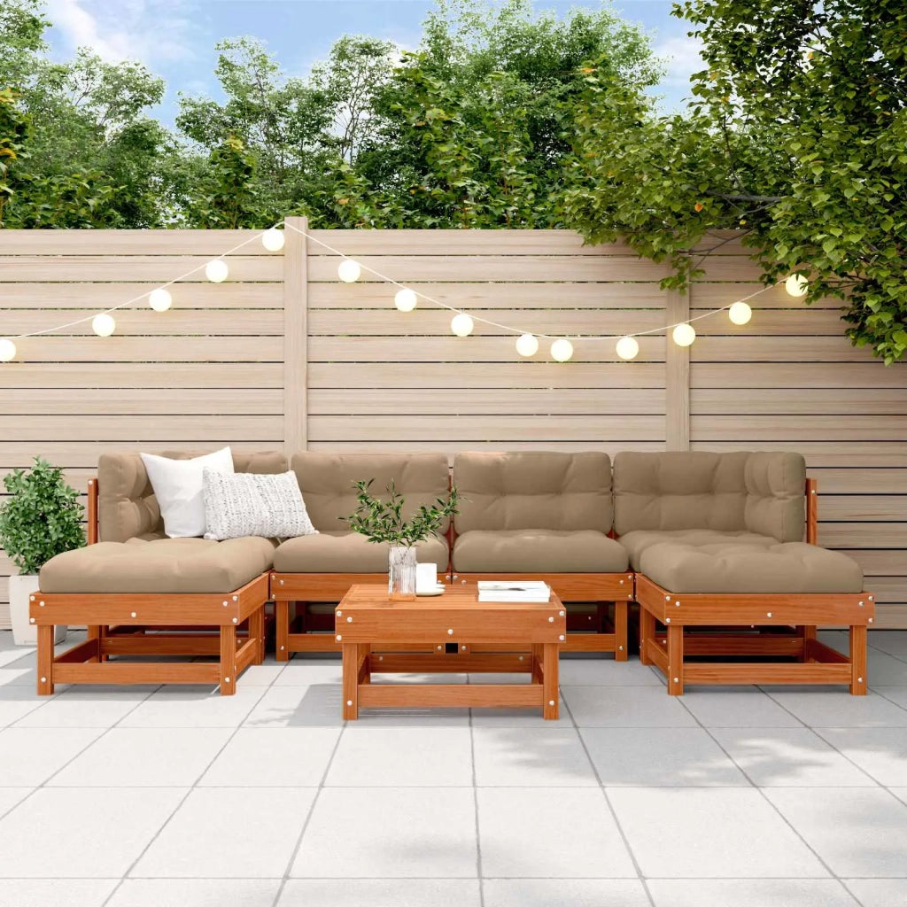 Set Lounge da Giardino 7 pcs Marrone Cerato