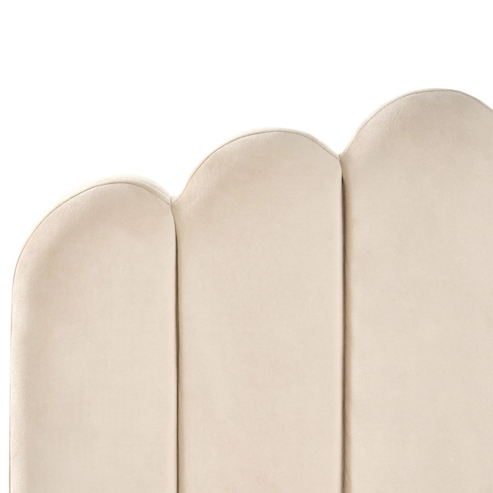 Letto matrimoniale 160 x 200 cm velluto Gambe in metallo beige con testiera e base a doghe