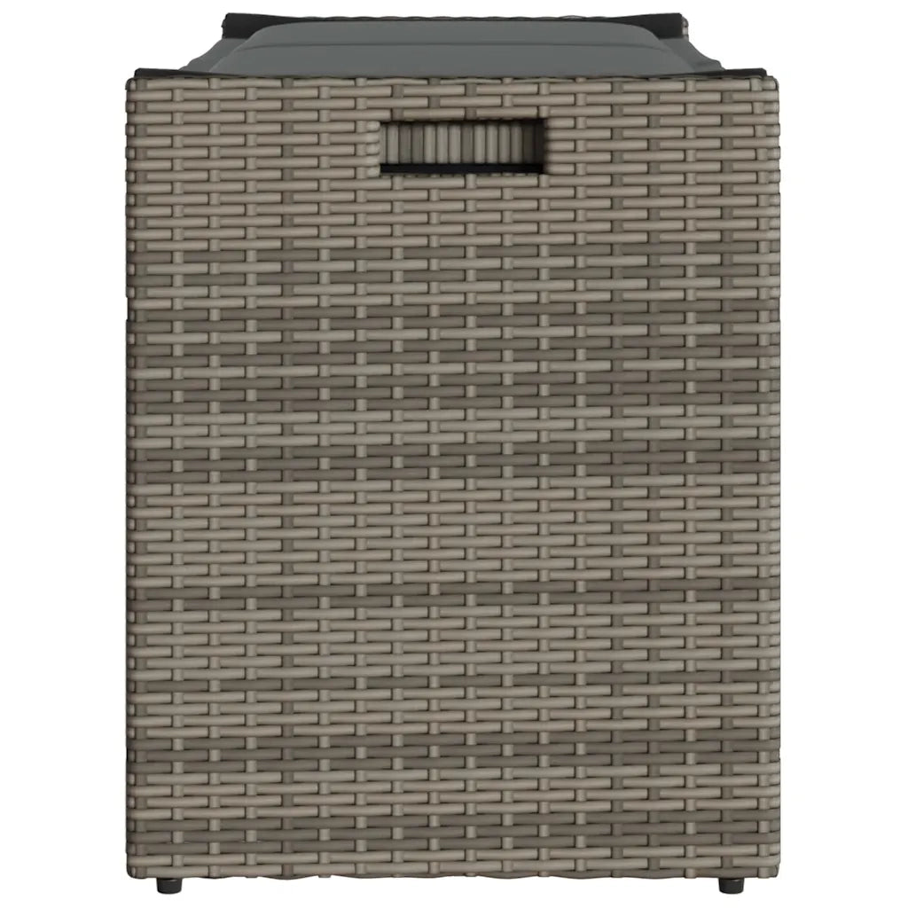 Cassapanca da Esterno con Cuscino-Baule-Panca con Contenitore Grigia 100 cm in Polyrattan 508591
