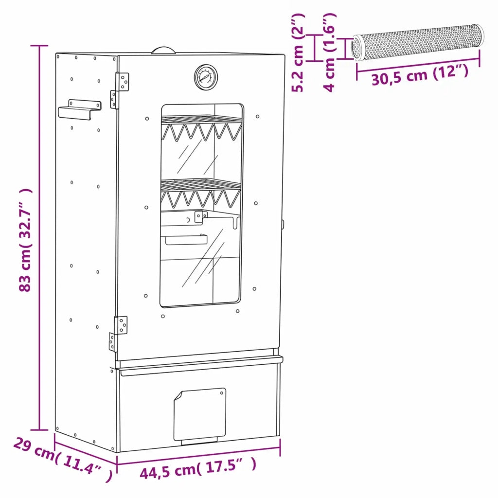 Affumicatore a freddo con tubo per affumicare 44,5 x 29 x 83 cm 3443027