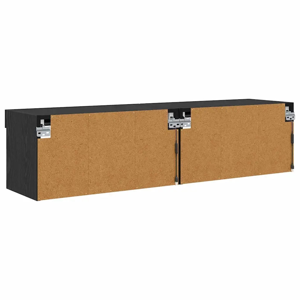 Set mobile TV con LED 2 pcs Rovere Nero 60 x 30 x 30 cm