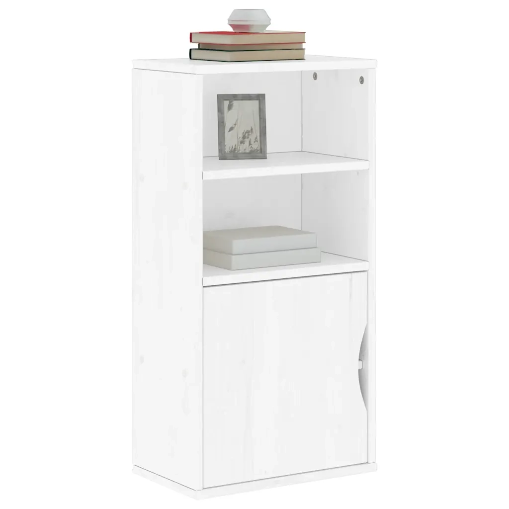 Armadietto Laterale ODDA Bianco 40x24x79 cm Legno Massello Pino 4103596