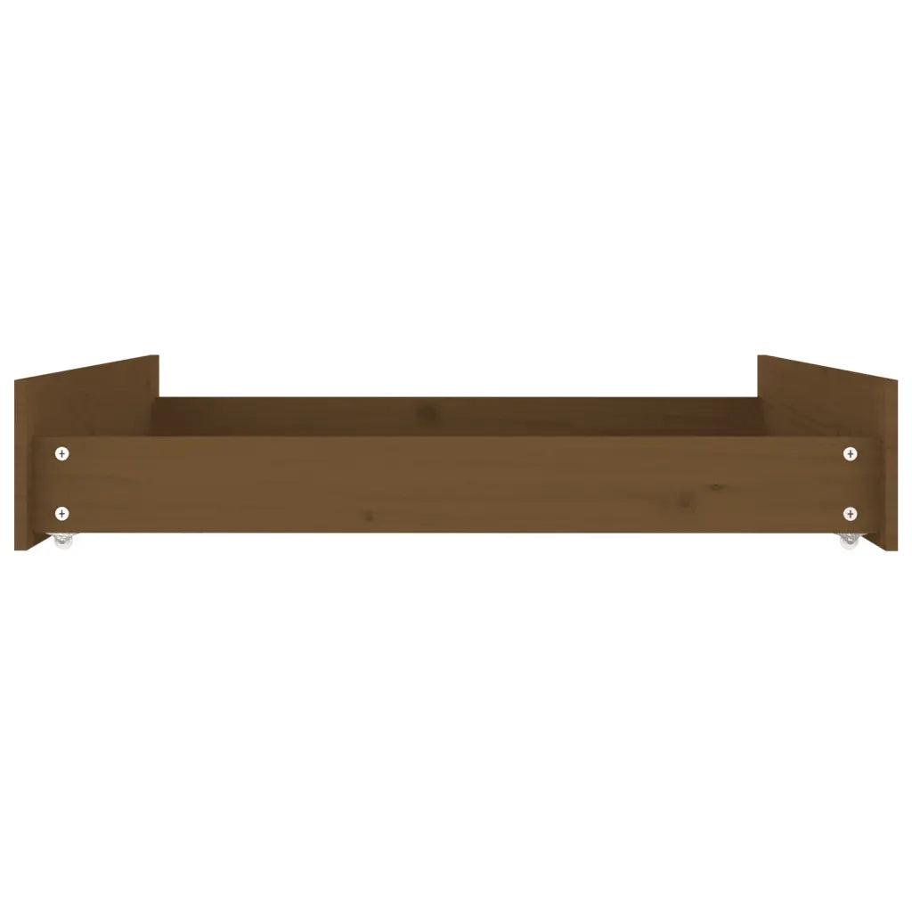 Cassetti per Letto 2pz Marrone Ambra in Legno Massello di Pino 814992