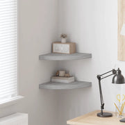 Mensole Angolari 2pz Grigio Cemento 35x35x3,8 cm in MDF 326643