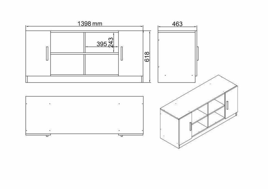 Harriet, set da Ufficio Modulabile, Marrone Noce
