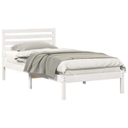Letto singolo | Letto per adulti | Struttura del letto Bianco 75 x 190 cm Pino massello