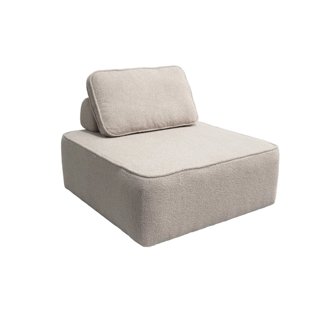 Modulo per divano modulare in tessuto bouclé, 1 posto, beige