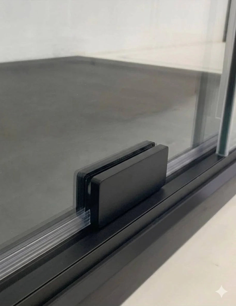 Box doccia CIRENE (KENNA) 1+1 con lato fisso laterale 130x70 cm Nero Barra Perpendicolare