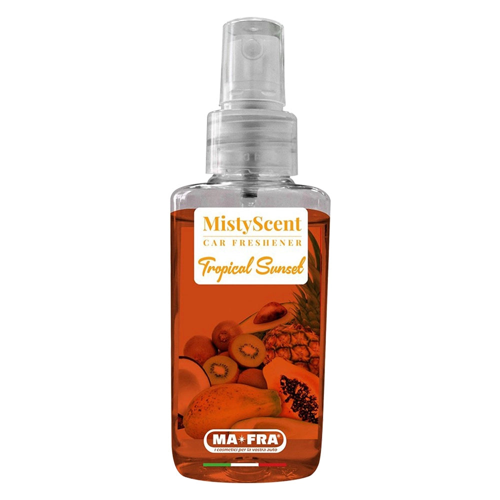 PROFUMATORE SPRAY PER AUTO 'MISTYSCENT' 'Tropical Sunset' - profumo fruttato esotico- 12 pezzi  - MA-FRA